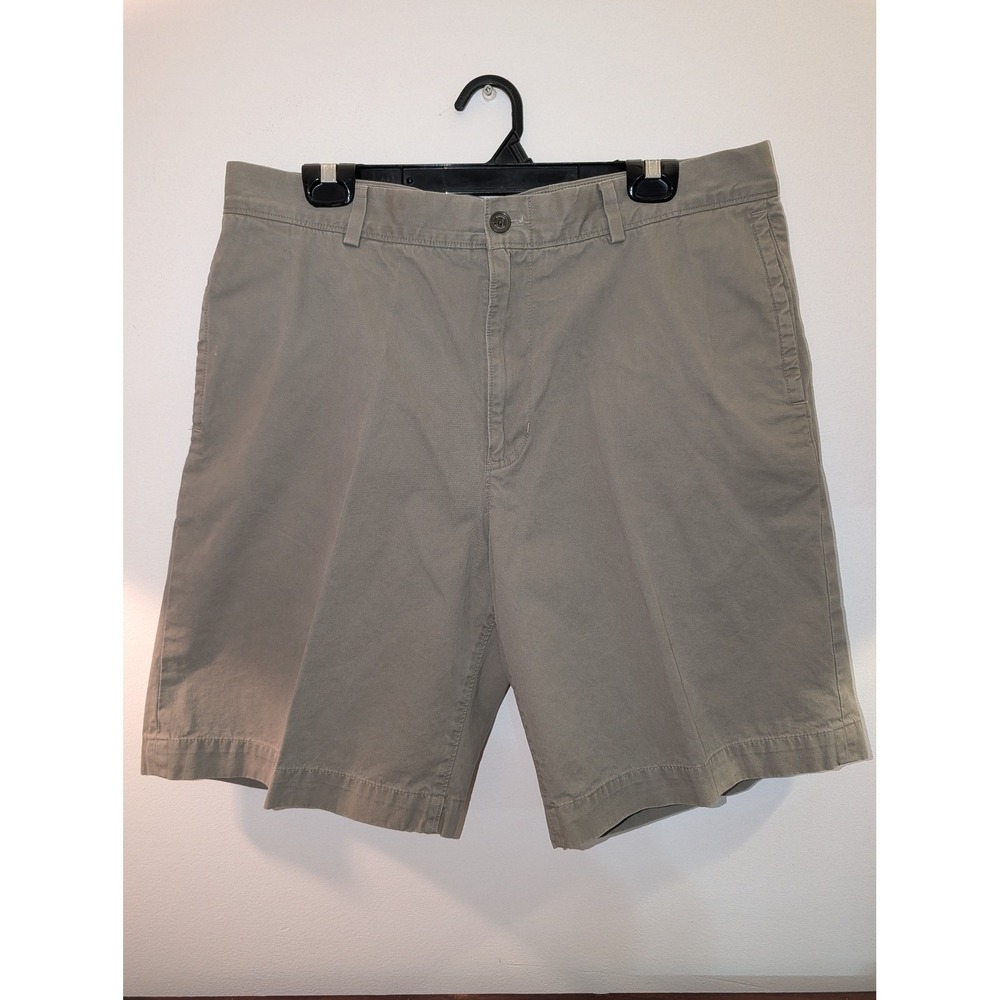 Banana Republic Mens Khaki Chino Shorts‎ Size 36 Tan Cotton Flat Front 9 Inseam